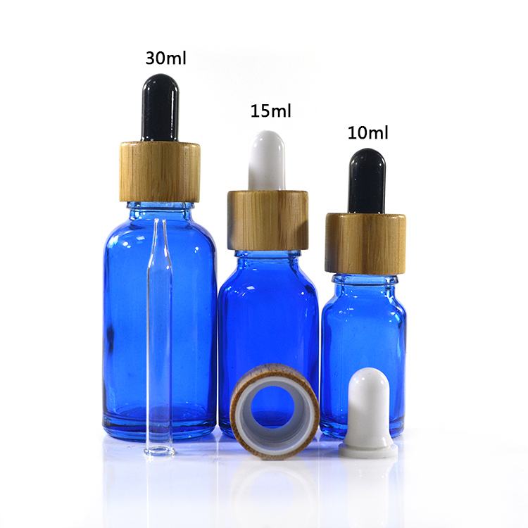 5ml 10ml 15ml 20ml 30ml 50ml 60ml 100ml 120ml black red pink green purple blue clear glass dropper bottle with bamboo cap