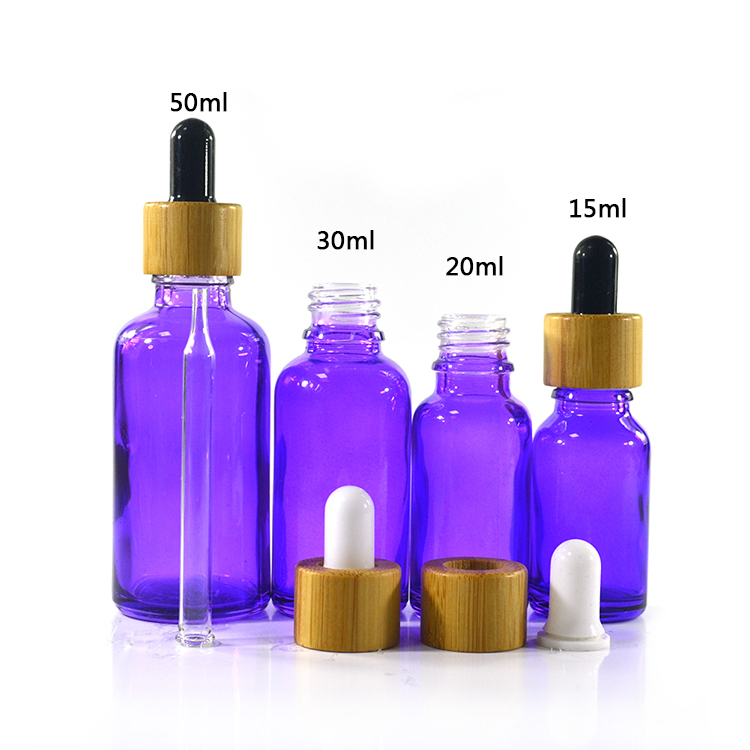 5ml 10ml 15ml 20ml 30ml 50ml 60ml 100ml 120ml black red pink green purple blue clear glass dropper bottle with bamboo cap