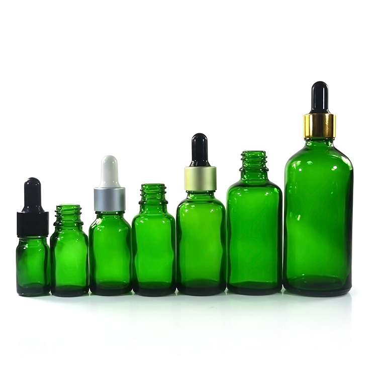 5ml 10ml 15ml 20ml 30ml 50ml 60ml 100ml 120ml clear amber blue green essential oil glass dropper bottle with aluminum lids