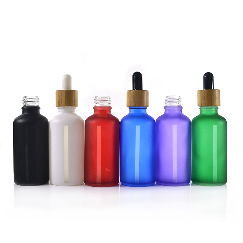 5ml 10ml 15ml 20ml 30ml 50ml 60ml 100ml 120ml clear frosted glass oil dropper bottle with Bamboo wooden lid