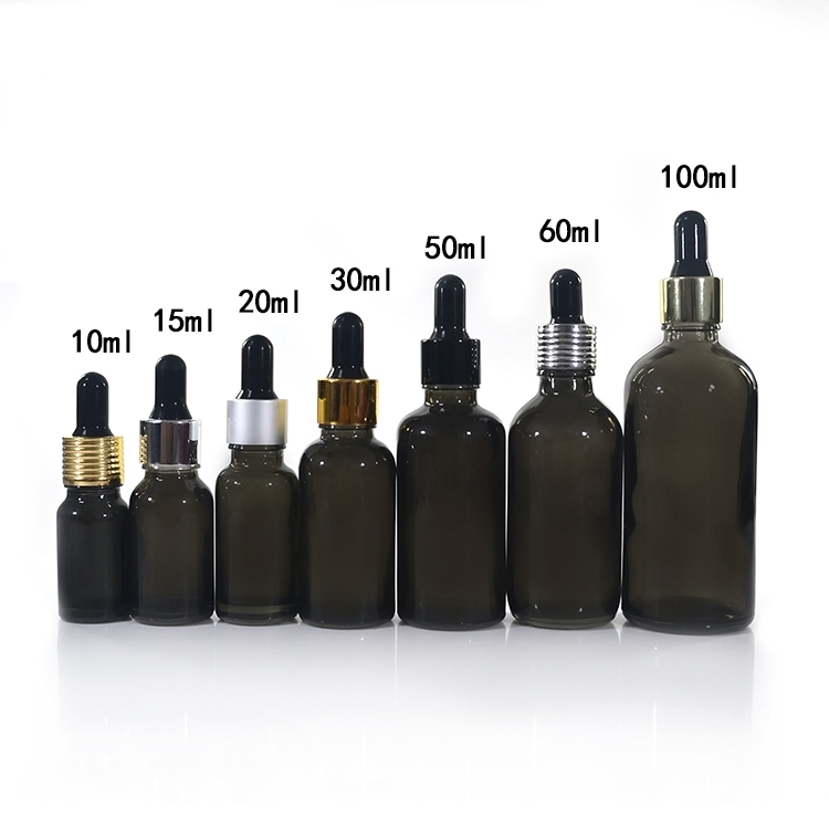 5ml 10ml 15ml 20ml 30ml 50ml 60ml 100ml 120ml clear matt black frosted round glass dropper bottle with aluminum or plastic cap