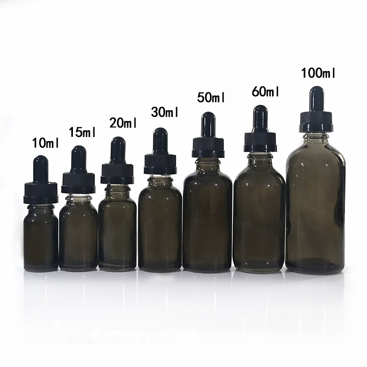 5ml 10ml 15ml 20ml 30ml 50ml 60ml 100ml 120ml clear matt black frosted round glass dropper bottle with aluminum or plastic cap