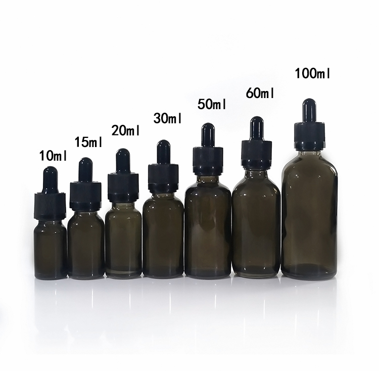 5ml 10ml 15ml 20ml 30ml 50ml 60ml 100ml 120ml clear matt black frosted round glass dropper bottle with aluminum or plastic cap