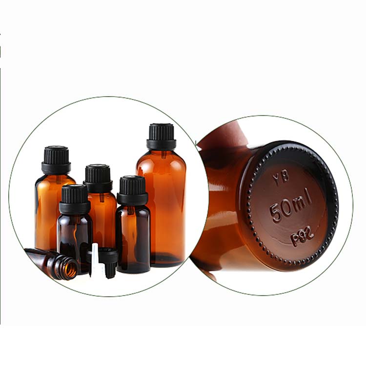 5ml/10ml/15ml/20ml/30ml/50ml/60ml/100ml/120ml euro empty boston glass amber essential oil bottle