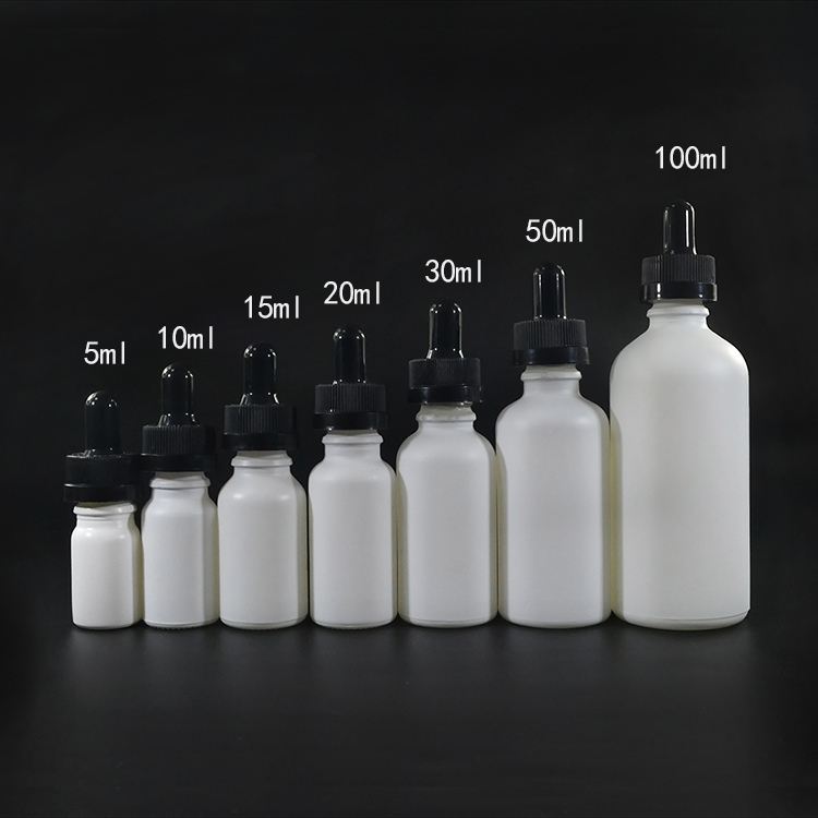 5ml 10ml 15ml 20ml 30ml 50ml 60ml 100ml 120ml matt white frosted glass dropper bottle with bamboo screw cap for oil cosmetic