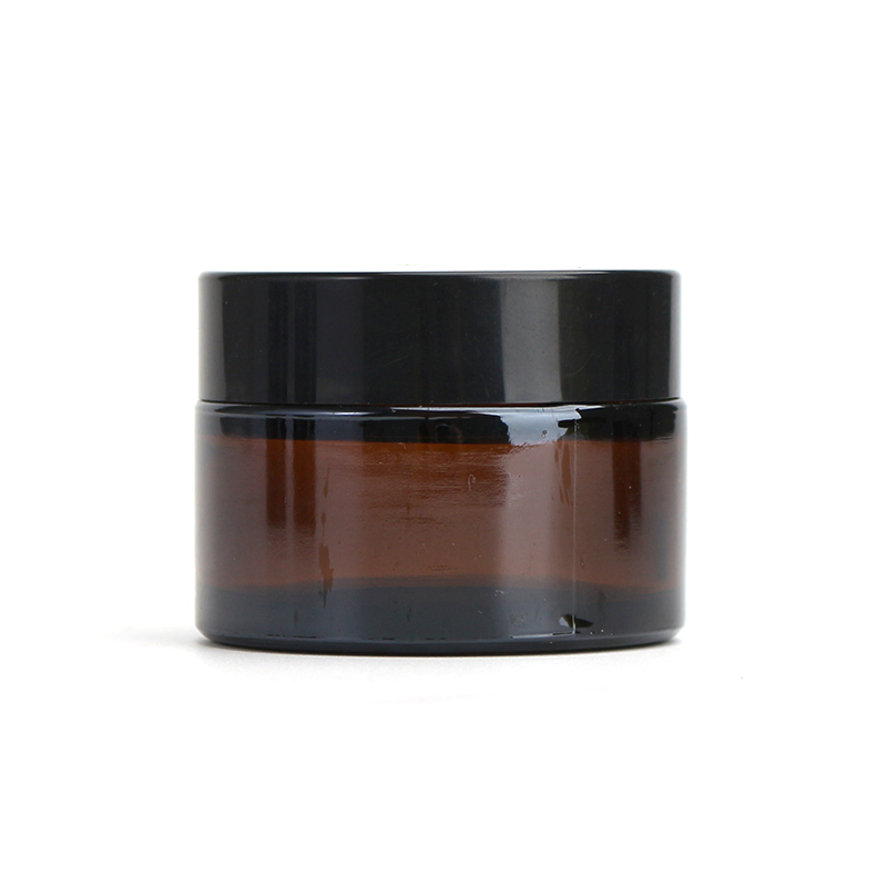 5ml 10ml 15ml 20ml 30ml 50ml 60ml 100ml Amber Glass Cosmetic Cream Jar With Black Lid