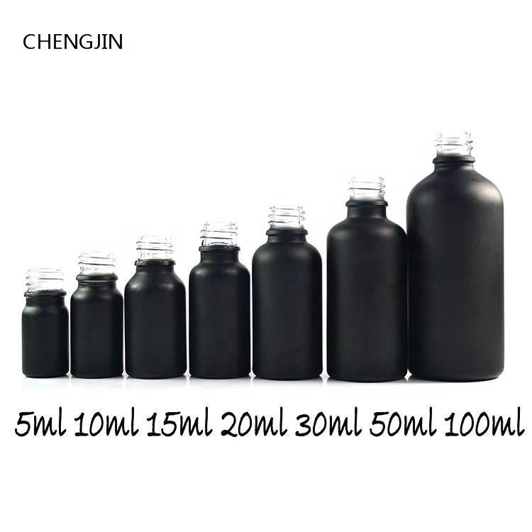 5ml 10ml 15ml 20ml 30ml 50ml 60ml 100ml Frosted matte White Glass Bottle with Bamboo dropper screw lid