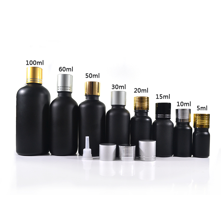 5ml 10ml 15ml 20ml 30ml 50ml 60ml 100ml Frosted matte White Glass Bottle with Bamboo dropper screw lid