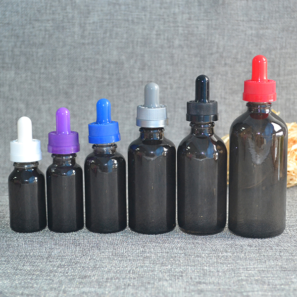 5ml 10ml 15ml 20ml 30ml 50ml 60ml 100ml black tint glass dropper bottles for Essential Oil, Serum Tincture, CBD