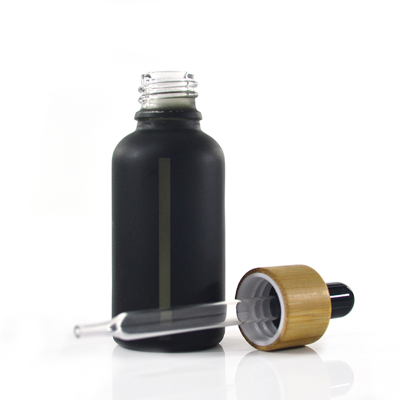 5ml 10ml 15ml 20ml 30ml 50ml 60ml 100ml clear window design essential oil serum glass dropper bottle with Bamboo lid rubber
