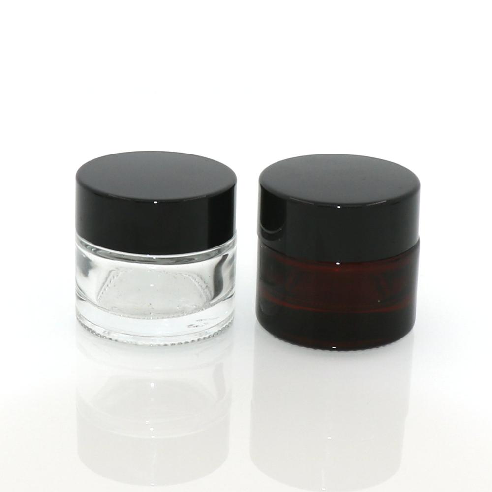5ml 10ml 15ml 20ml 30ml 50ml 60ml 100ml cosmetic face cream jar amber glass jar with plastic / wooden/ bamboo cap