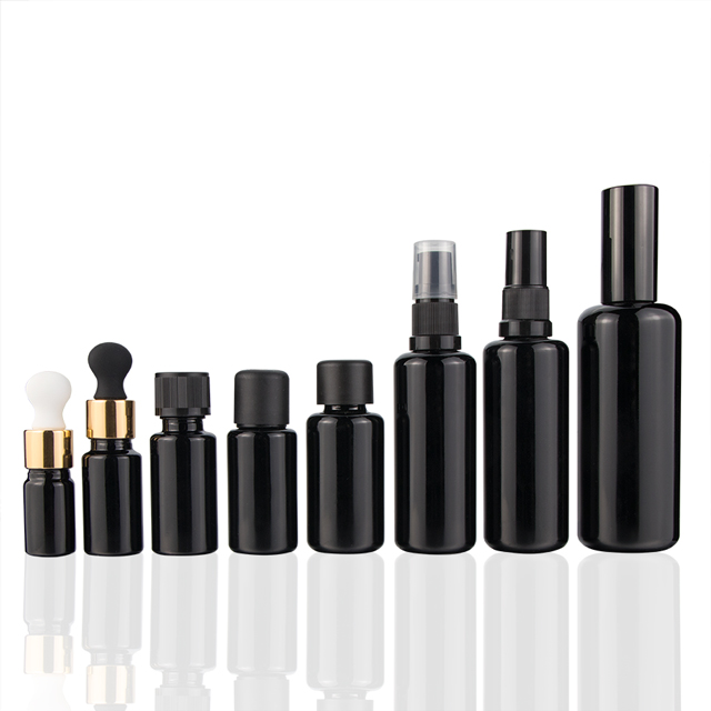 5ml 10ml 15ml 20ml 30ml 50ml 60ml 100ml essential oil black glass dark violet dropper bottles for CBD oil