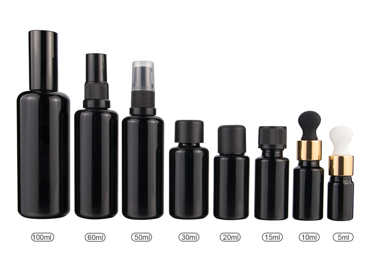 5ml 10ml 15ml 20ml 30ml 50ml 60ml 100ml essential oil black glass dark violet dropper bottles for CBD oil