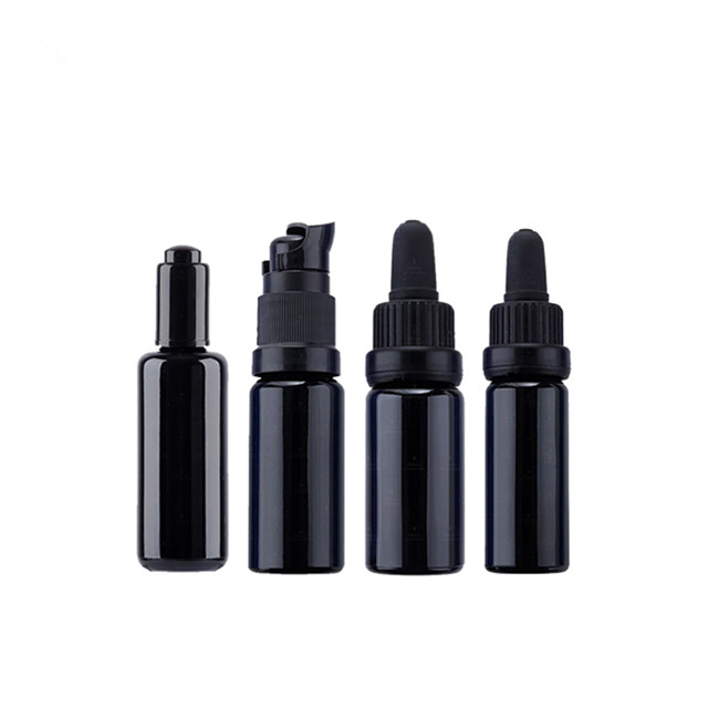5ml 10ml 15ml 20ml 30ml 50ml 60ml 100ml essential oil black glass dark violet dropper bottles for CBD oil