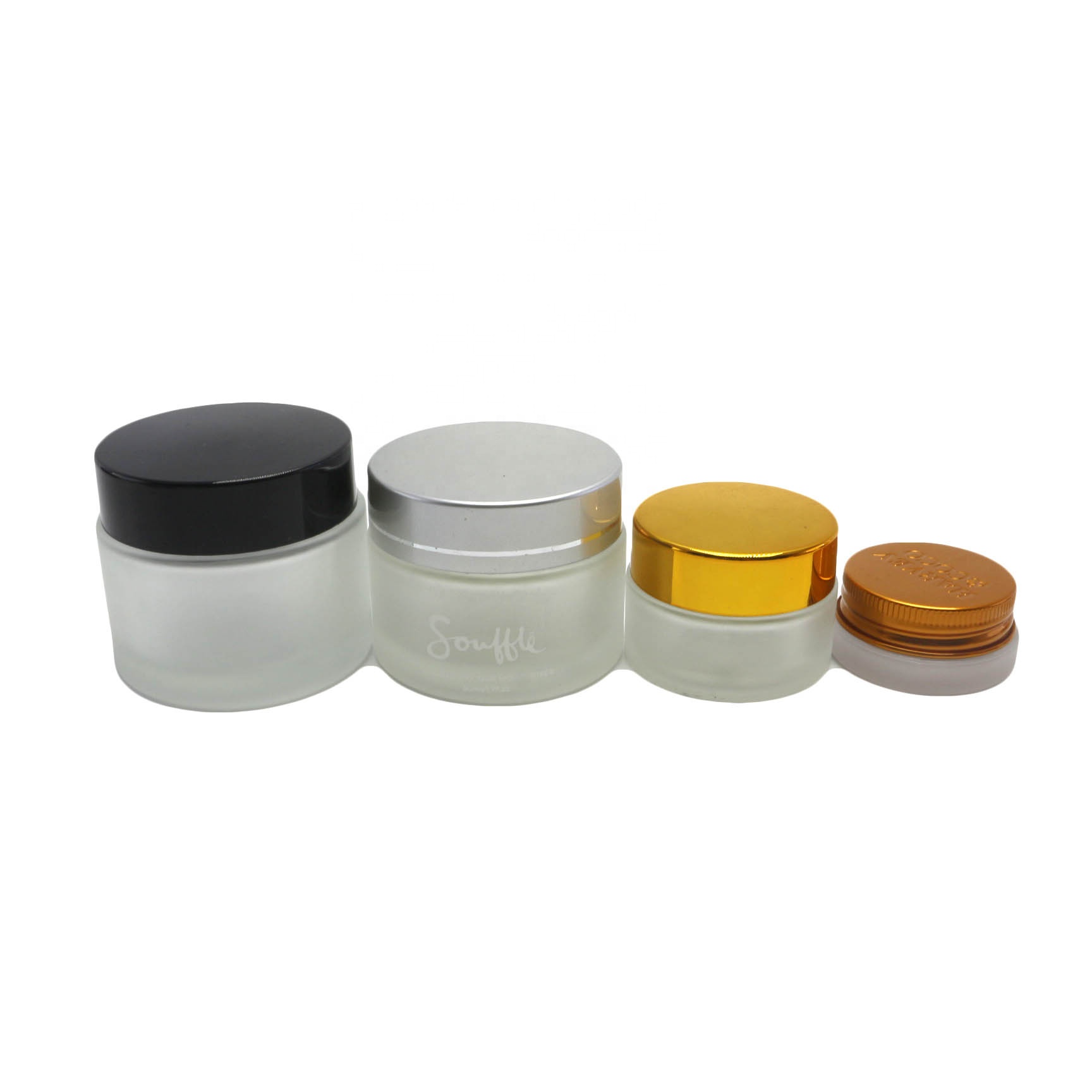 5ml 10ml 15ml 20ml 30ml 50ml 60ml 100ml frosted glass candle/candy jar with metal lid wholesale GJ-CC09