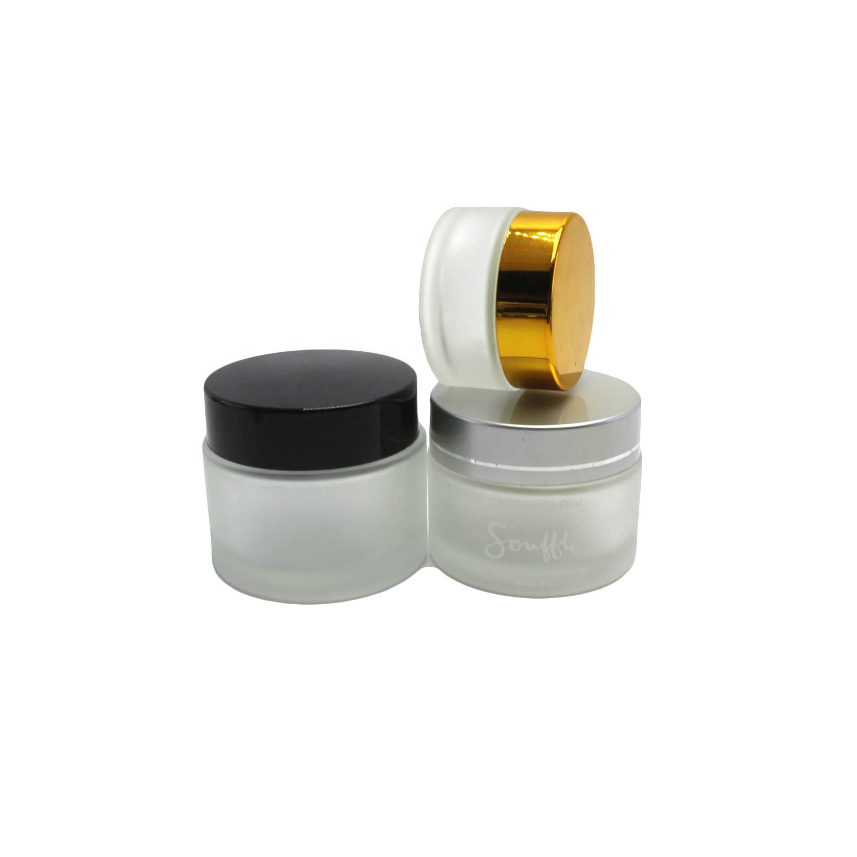 5ml 10ml 15ml 20ml 30ml 50ml 60ml 100ml frosted glass candle/candy jar with metal lid wholesale GJ-CC09