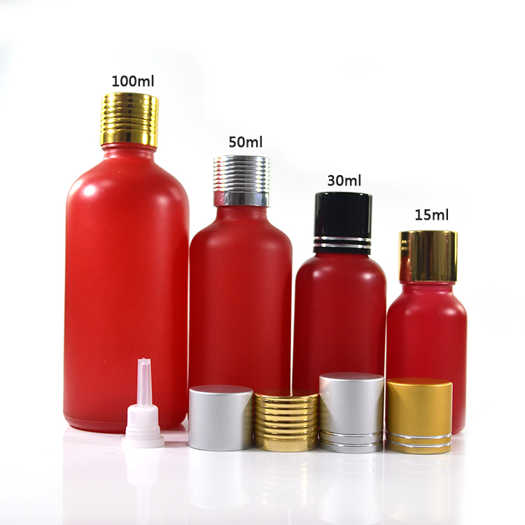 5ml 10ml 15ml 20ml 30ml 50ml 60ml 100ml frosted matt white glass essential oil dropper bottle with aluminum screw cap with tip