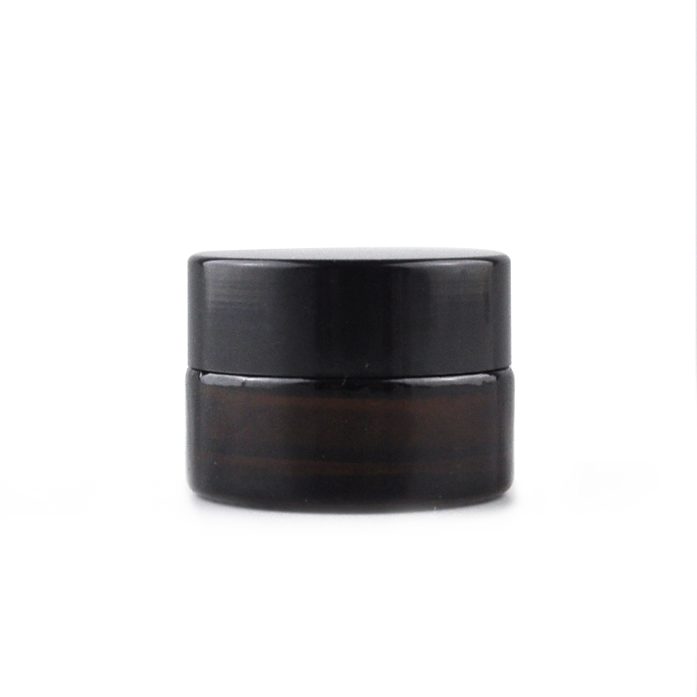 5ml 10ml 15ml 20ml 30ml 50ml 60ml 100ml glass jar for cream cosmetic black plastic cap