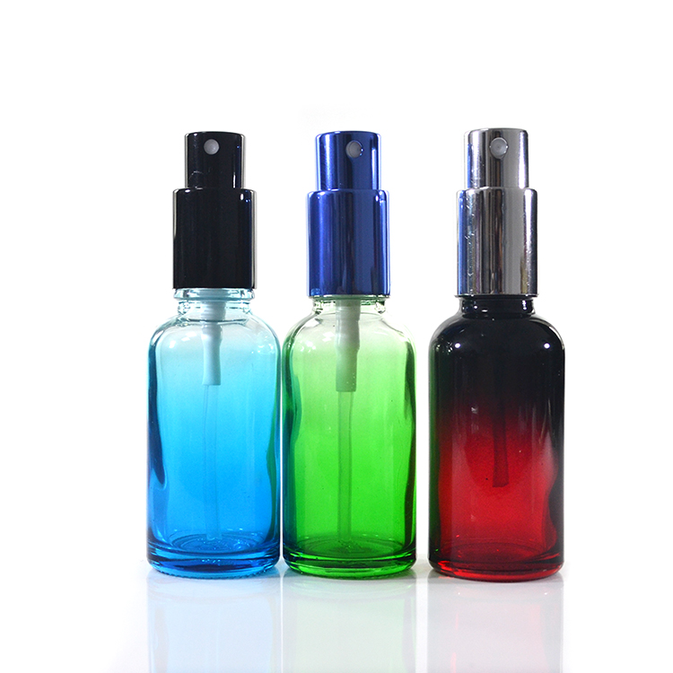 5ml 10ml 15ml 20ml 30ml 50ml 60ml 100ml gradient blue red green glass bottle with pump sprayer