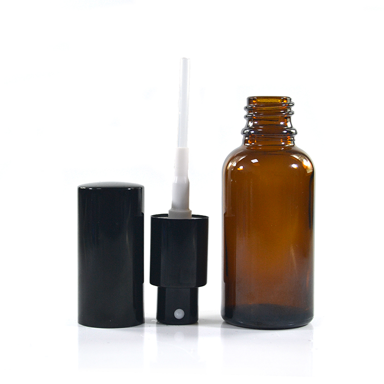 5ml 10ml 15ml 20ml 30ml 50ml 60ml 100ml green amber clear cobalt blue glass bottle with pump sprayer glass spray bottle