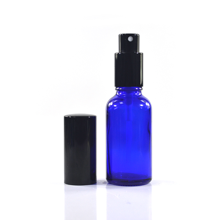 5ml 10ml 15ml 20ml 30ml 50ml 60ml 100ml green amber clear cobalt blue glass bottle with pump sprayer glass spray bottle