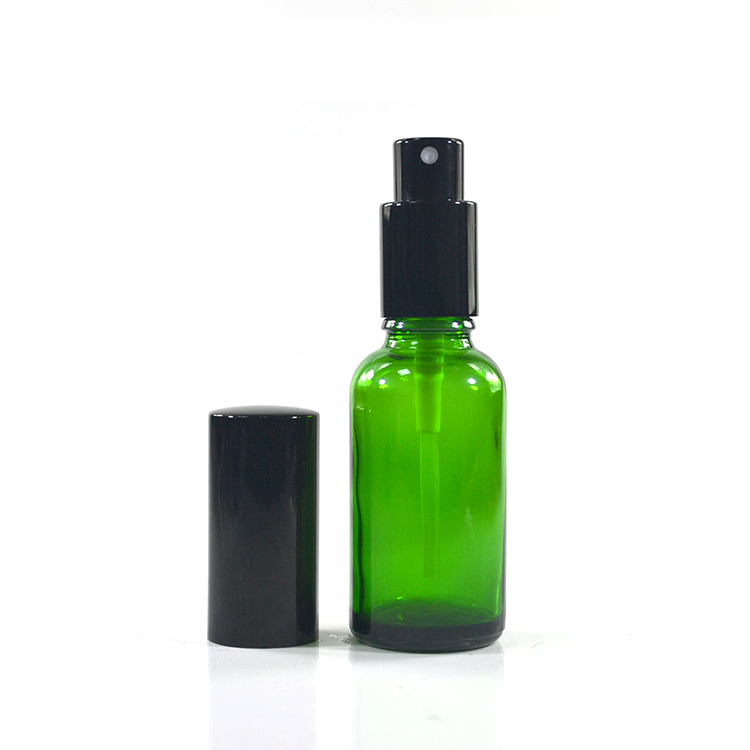 5ml 10ml 15ml 20ml 30ml 50ml 60ml 100ml green amber clear cobalt blue glass bottle with pump sprayer glass spray bottle
