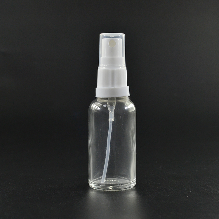 5ml 10ml 15ml 20ml 30ml 50ml 60ml 100ml green amber clear cobalt blue glass spray bottle with black tamper evident spray