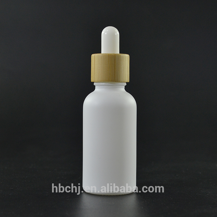 5ml 10ml 15ml 20ml 30ml 50ml 60ml 100ml matte White opaque black Frosted Glass dropper Bottle with Bamboo lid