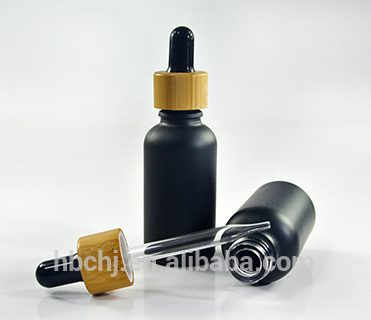 5ml 10ml 15ml 20ml 30ml 50ml 60ml 100ml matte White opaque black Frosted Glass dropper Bottle with Bamboo lid