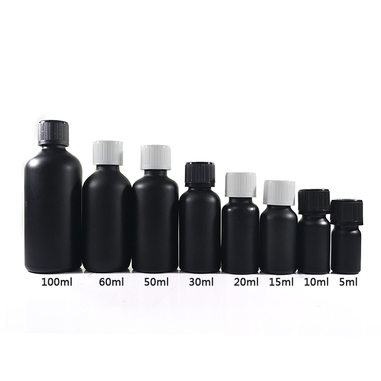 5ml 10ml 15ml 20ml 30ml 50ml 60ml 100ml matte black frosted glass dropper bottle oil roll on bottle pump lotion perfume bottle