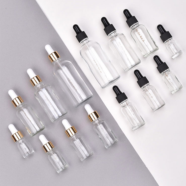 5ml 10ml 15ml 20ml 30ml 50ml 60ml 100ml transparent dropper bottle clear cosmetic glass essential oil bottle