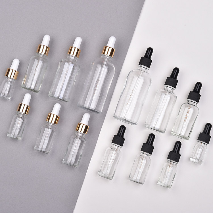 5ml 10ml 15ml 20ml 30ml 50ml 60ml 100ml transparent dropper bottle clear cosmetic glass essential oil bottle