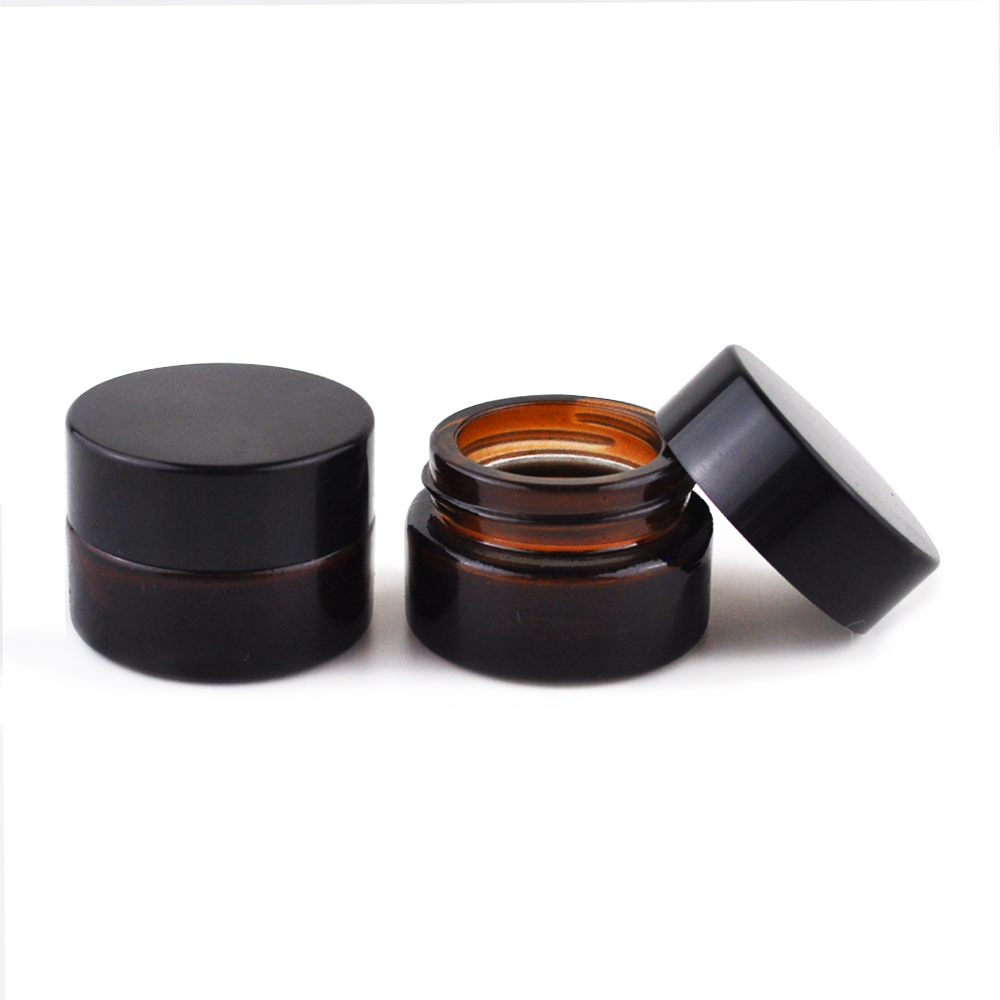 5ml 10ml 15ml 20ml 30ml 50ml 60ml cosmetic glass jar for black plastic lid