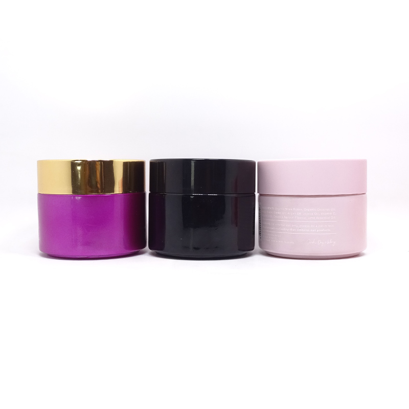 5ml 10ml 15ml 20ml 30ml 50ml Custom color pink round cosmetic container cream glass jar pink lid