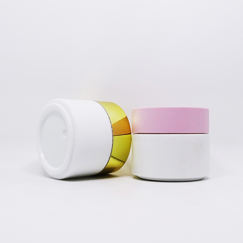 5ml 10ml 15ml 20ml 30ml 50ml Custom color pink round cosmetic container cream glass jar pink lid