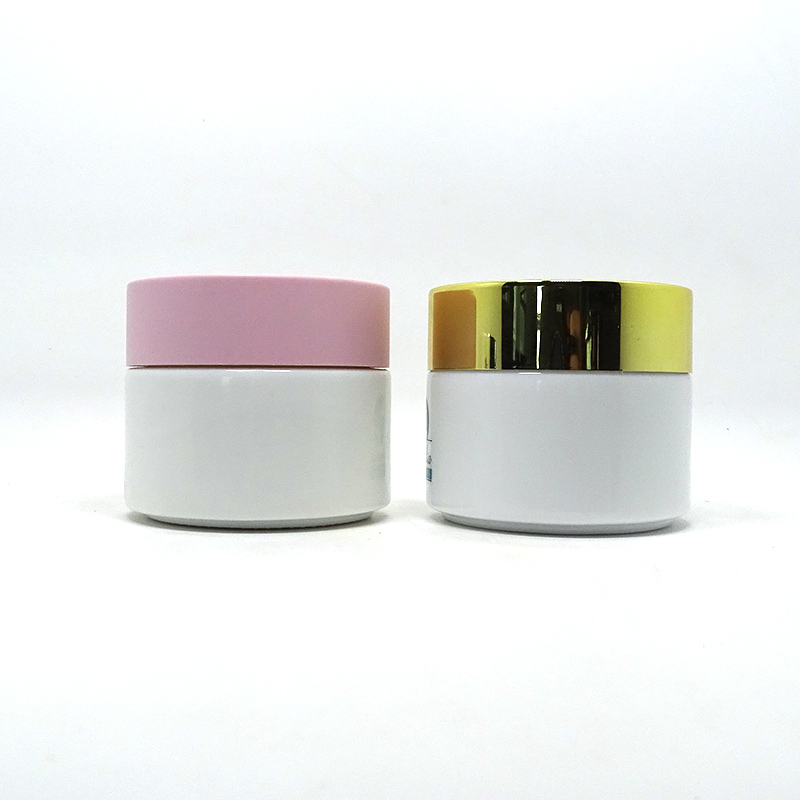 5ml 10ml 15ml 20ml 30ml 50ml Custom color pink round cosmetic container cream glass jar pink lid