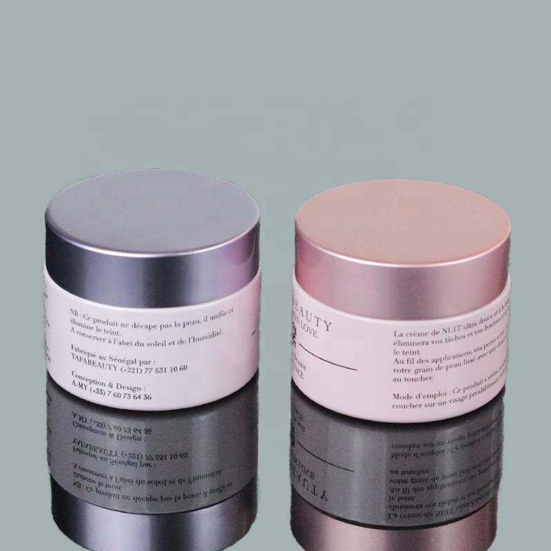 5ml 10ml 15ml 20ml 30ml 50ml Custom pink round cosmetic jar container cream glass jars with aluminum lid (GJM61)