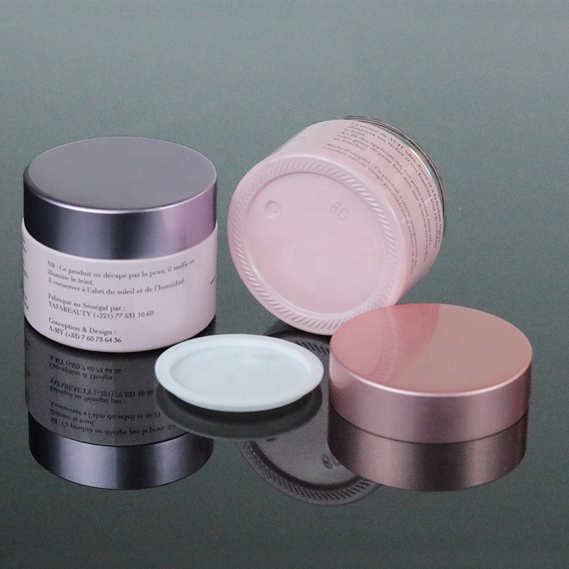 5ml 10ml 15ml 20ml 30ml 50ml Custom pink round cosmetic jar container cream glass jars with aluminum lid (GJM61)