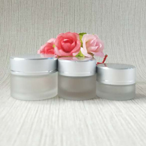 5ml 10ml 15ml 20ml 30ml 50ml frosted cosmetic glass cream jars with aluminum lid