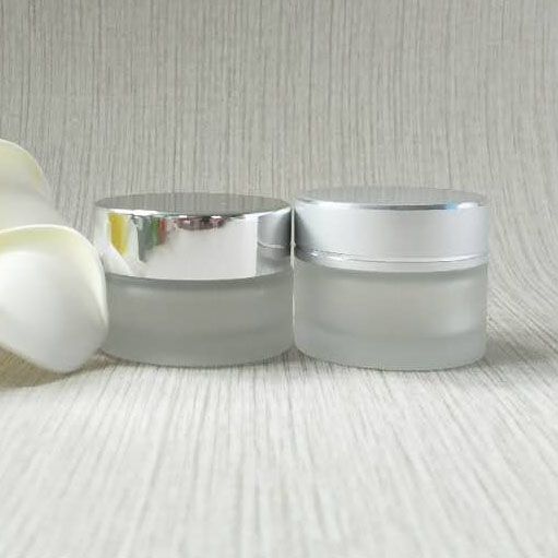 5ml 10ml 15ml 20ml 30ml 50ml frosted cosmetic glass cream jars with aluminum lid