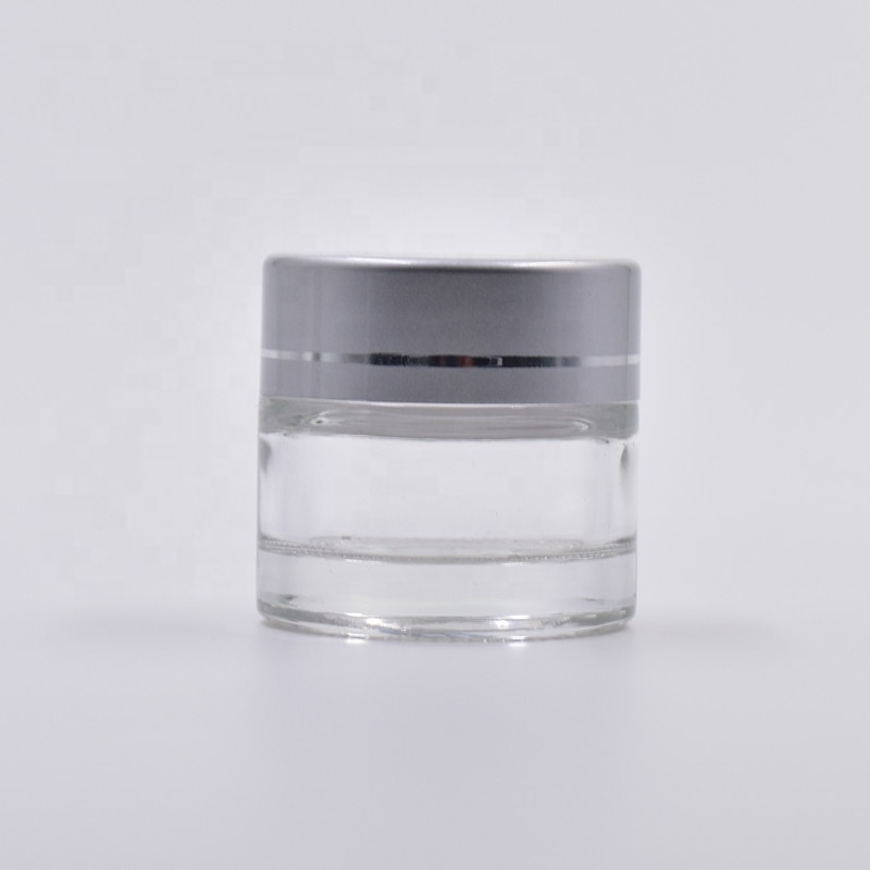 5ml 10ml 15ml 20ml 30ml 50ml transparent round screw top cosmetic container sample testing glass bottle empty makeup cream jar