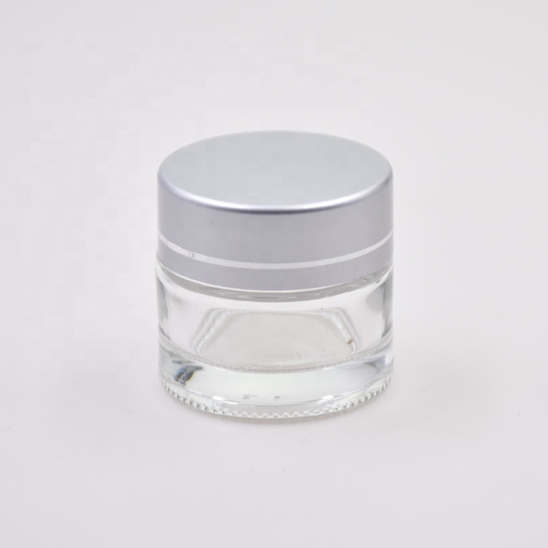 5ml 10ml 15ml 20ml 30ml 50ml transparent round screw top cosmetic container sample testing glass bottle empty makeup cream jar