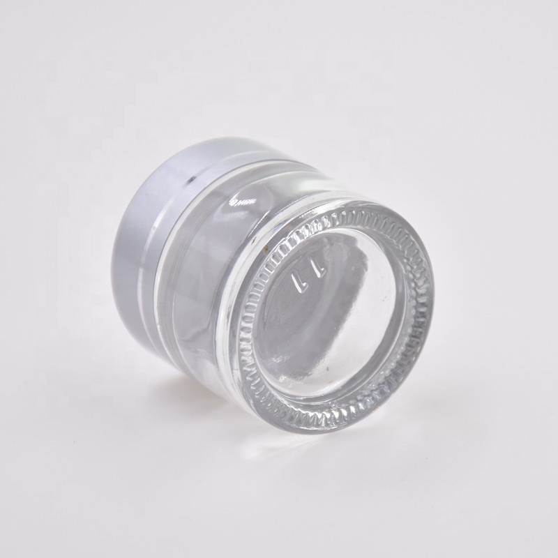 5ml 10ml 15ml 20ml 30ml 50ml transparent round screw top cosmetic container sample testing glass bottle empty makeup cream jar