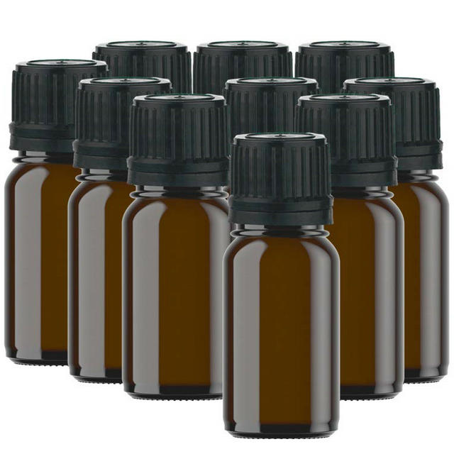 5ml 10ml 15ml 20ml 30ml amber color essential oil glass bottles with Euro dropper cap