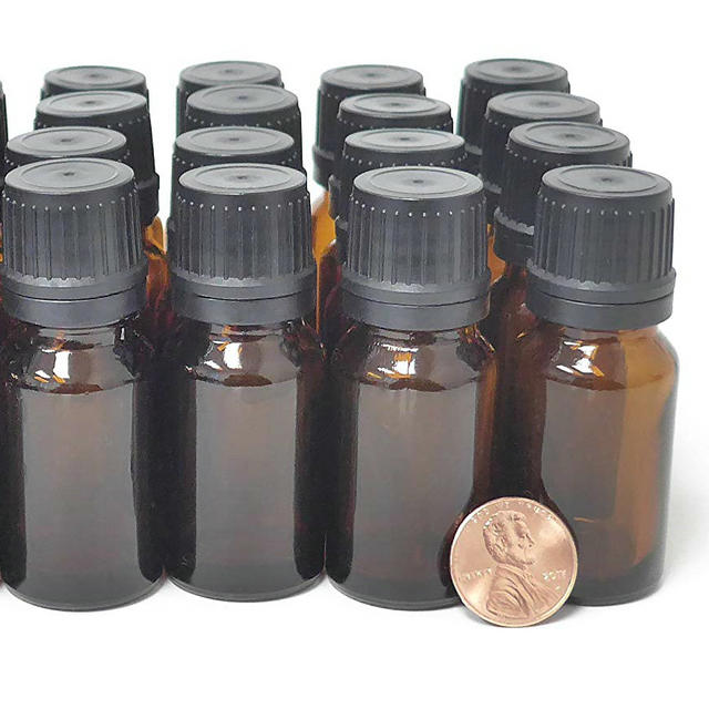 5ml 10ml 15ml 20ml 30ml amber color essential oil glass bottles with Euro dropper cap