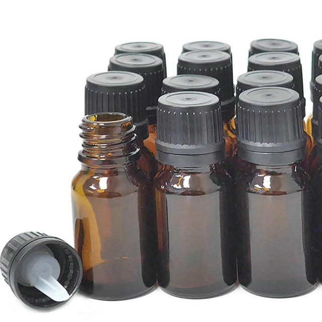 5ml 10ml 15ml 20ml 30ml amber color essential oil glass bottles with Euro dropper cap