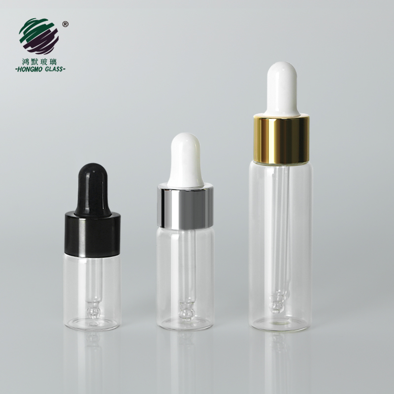 5ml 10ml 15ml 20ml 30ml empty clear tube vials glass dropper bottles with pipette serum droppers for essential oil packaging