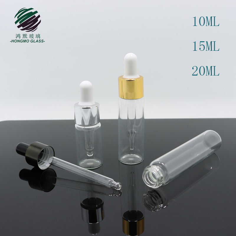 5ml 10ml 15ml 20ml 30ml empty clear tube vials glass dropper bottles with pipette serum droppers for essential oil packaging