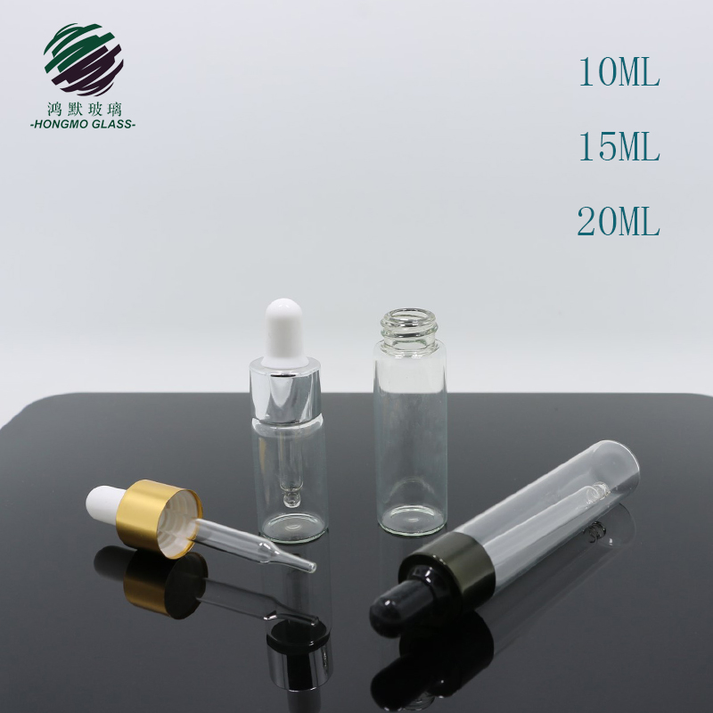 5ml 10ml 15ml 20ml 30ml empty clear tube vials glass dropper bottles with pipette serum droppers for essential oil packaging
