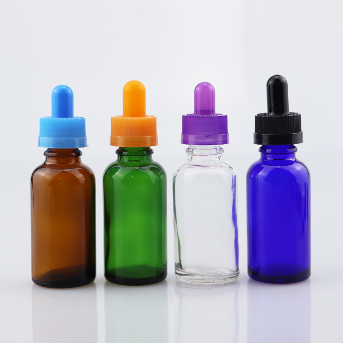 5ml 10ml 15ml 20ml 30ml glass bottle manufacture White green glass bottles with dropper 18mm childproof cap